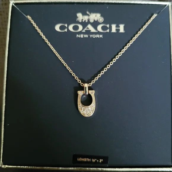 Coach Gold💛 Signature🖋 C Pendant Necklace - NIB - Picture 4 of 15